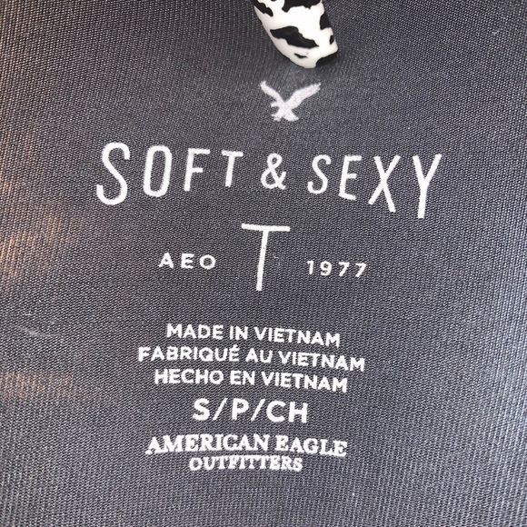 Grey Lace Up Long Sleeve from AEO - Picture 2 of 2